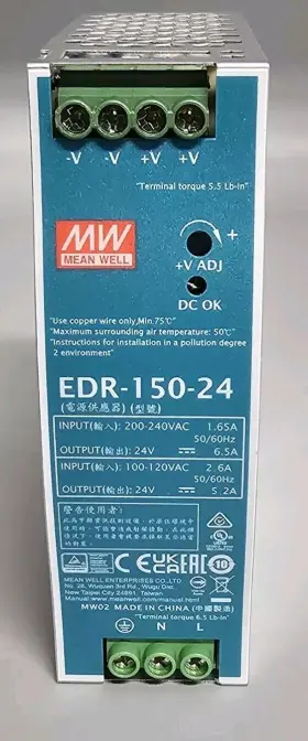 Edr-150-24 Mean Well Din Rail Power Supply Preowned Shipsfree