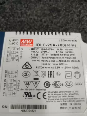 Idlc-25a-700 Mean Well Ac-dc Constant Current Led Driver #3
