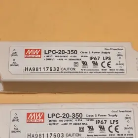 Lpc-20-350 Mean Well 17w 350ma 9 48vdc Constant Current Led Power Supply Ip67 #2