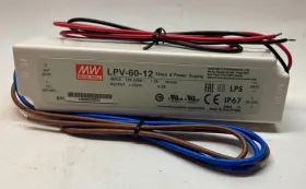 Lpv-60-12 Mean Well Meanwell Led Driver / Power Supply Output 12v 5.0a - Prepaid Shipping