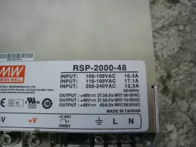 Rsp-2000-48 Mean Well 100-240vac / 48v 2000w Switching Power Supply Used #2