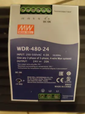 Wdr-480-24 Mean Well 24v 20a 480w Ac To Dc Din-rail Power Supply