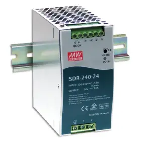 Sdr-240-24 Meanwell 2081086 Mean Well Ac To Dc Din-rail Power Supply 24v 10 Amp 240w 1.5 Inch