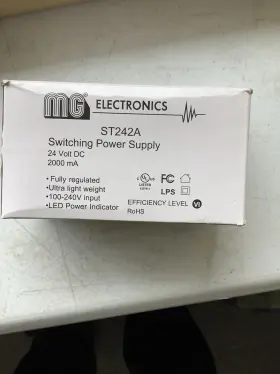 St242a Mg Electronics 24v 2a Power Supply Type A Plug Regulated Led Indicator