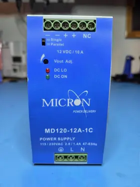 Md120-12a-1c Micron Md120 Enclosed Din Rail Power Supply 12v 10a 120w