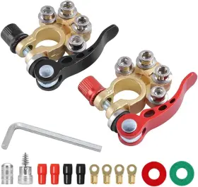 Moly Magnolia 728070728333 Car Battery Terminal Connectors 2 Pcs 4 Way Quick Release Disconnect Batter