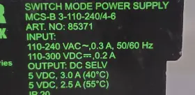 3-110-240 Murr Elektronik 3-110-240/4-6 Mcs-b Switch Mode Power Supply 110-240vac #3