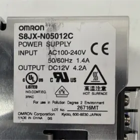 S8jx-n05012c Omron Enclosed Power Supply 100-240v Ac 12v 4.2a Silver