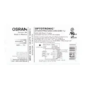 Prg1250c Osram Ot25w/prg1250c/unv/dim Optotronic Ot25w/prg1250c/unv/dim-1/j 25w Led Driver Power Supply 0-10v Dimmable