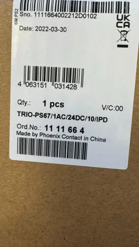 1111664 Phoenix Contact Ac/dc Din Rail Supply 24v 240w -