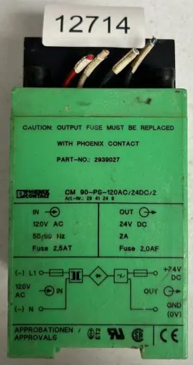 90-ps-120ac Phoenix Contact 90-ps-120ac/24dc/2 Cm Power Supply Unit 120vac 50/60hz 2 5at #3