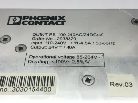 Quint-ps-100-240ac Phoenix Contact Quint-ps-100-240ac/24dc/40 Power Supply 85-264v 40a #3