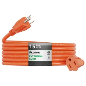 Plugtul 608571736726 Outdoor Extension Cord 15 Ft Waterproof 16/3 Gauge Heavy Duty 3 Prong Extens