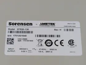 Xfr20-130 Raymond Sorenson Dc Power Supply Rev H - Used #2