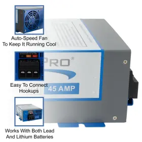 Recpro 193652043515 Rv Converter 45 Amp Power And Battery Charger 4 Stage Smart Ch #3