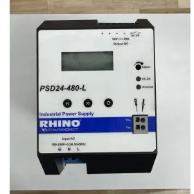 Psd24-480-l Rhino Industrial Power Supply 24v 20a 100-240v Black White Blue