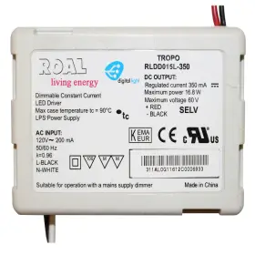 Rldd015l-350 Roal Switch Mode Led Power Supply Driver 120v 16.8w 350ma