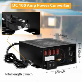 Saree 752574805092 Pm4 100a Rv Power Converter 110v Ac To 12v Dc 100 Amp Supply Built-in 4 S #2