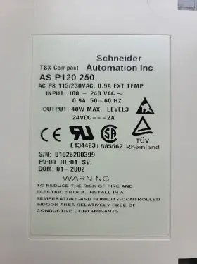 As-p120-250 Schneider Tsx Compact Ac Power Supply 115/230 Vac Asp120250 Used #2