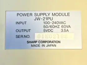 Jw-21pu Sharp Power Supply Module 240vac 50/60hz 5vdc #2