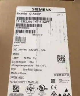 6sl3210-1ke14-3ap2 Siemens New Sinamics G120c Rated Power