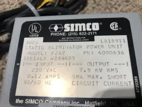 4000636 Simco F267 Pn Static Eliminator Power Unit #3