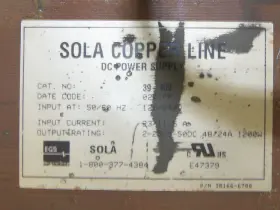 39-409 Sola Dc Power Supply 25/50vdc 24/48 Amps 1200w Input 120v #2