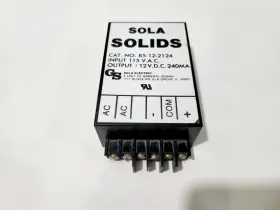 85-15-2124 Sola 85-12-2124 Solids Power Supply Input 115 Vac Output 12 Vdc 240ma