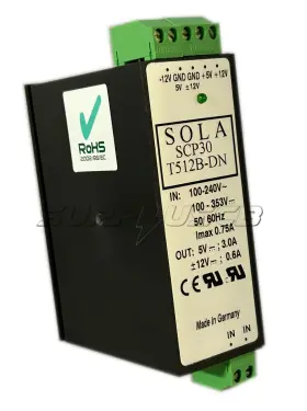 T512b-dn Sola Scp30 Power Supply 30 Watt 5/12/12v Sw P S Slim Din Rail