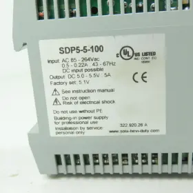 Sdp5-5-100 Sola Ac-dc Power Supply 85-264vac Input 24vdc Out 5a #2