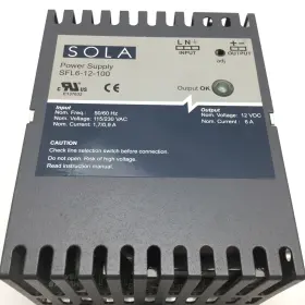 Sfl6-12-100 Sola Sfl612100 Power Supply Input 115/230vac 1.7/0.9a Output 12vdc 6a #2