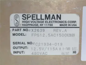 Fps12.5ac1500x2639 Spellman 236851 Parts Only Power Supply 480vac In 12.5v Out #2