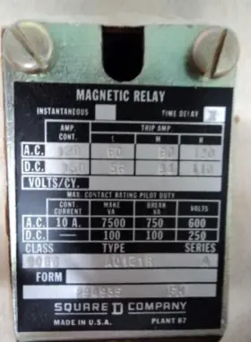 Ao-121r Square D Current Relay T8702
