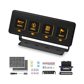 Ss-sw-731 Ss Vision 4 Gang Wireless Switch Panel 12v 60a Auxiliary Car Swtich Universal C