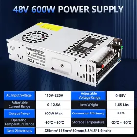 0-48v Swtpwr 540693147335 Adjustable Power Supply Dc 0-12a 600w With Led Display 48v #3