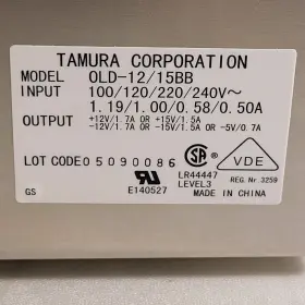2p-p1-0150 Tamura Old-12/15bb Power Supply Input 100v 120v 220v 240v 1.19a 1a #3