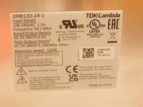 24-28vdc5-4.3a Tdk-lambda Drb120-24-1 100-240vac In Out Din Rail Power Supply #2