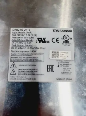Drb240-24-1 Tdk Lambda Din Rail Power Supply 24-28vdc 10-8.6a #2