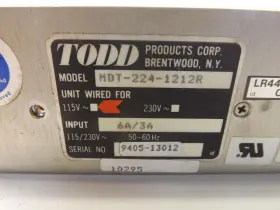 Mdt-224-1212r Todd Power Supply T35862 #2