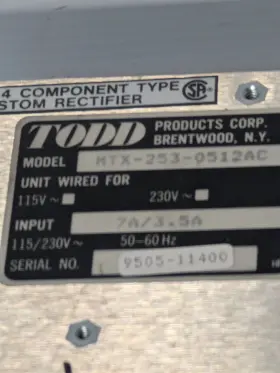 Mtx-253-0512ac Todd Power Supply With Cover For Parts - Free Shipping #3