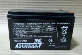 Ut-1270 Ultratech Power Products Rechargable Nonspillable Battery 12v 7ah Ut1270