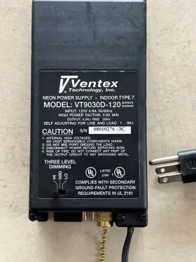 Vt9030d-120 Ventex Vt9030-120 Technology Neon Power Supply - Indoor Type 7