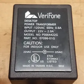 Ps664422g Verifone Desktop Power Transformer 22v 2.0a 60hz - Used #2