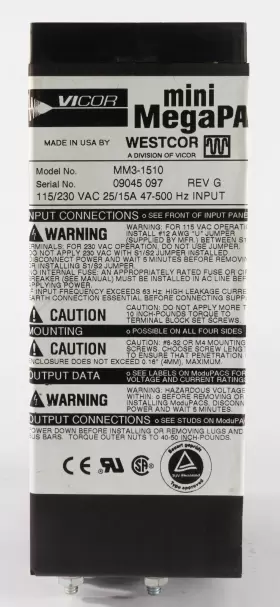 Mm3-1510 Vicor Mini Megapac Ac-dc Switching Power Supply 1kw #2