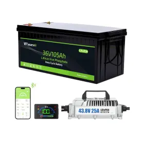 Vz36105sj Vpauexii 36v Lithium Battery Golf Cart 105ah Batteries With 25a Charger