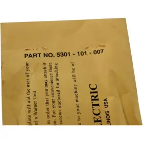 5301-101-007 Warner Electric New Brake Clutch Instruction Plate #3