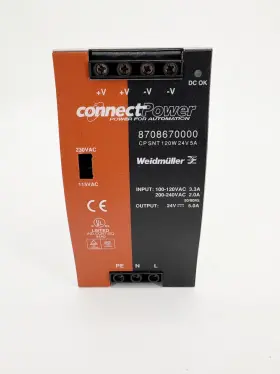 8708670000 Weidm Ller Weidmuller Power Supply Cp Snt 120w 24v 5a 120/240v Input