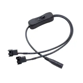 Dc-007 Yikaien Dc Power Supply Plug To Dual 3/4-pin Pc Fan Adapter With Switch