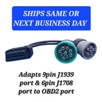 OBD2 To Type Green 9P J1939 & 6P J1708 Split Cable Diesel Adapter Diagnostic. Fixed Price $19.55.