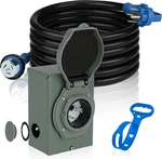 50A Generator Power Inlet Box & 15FT Cord, Nema 14-50P, Weatherproof. Fixed Price $149.99.
